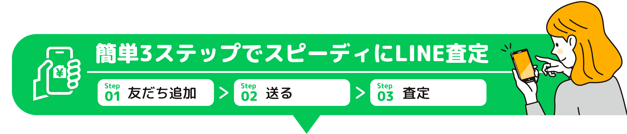 簡単3ステップでスピーディにLINE査定